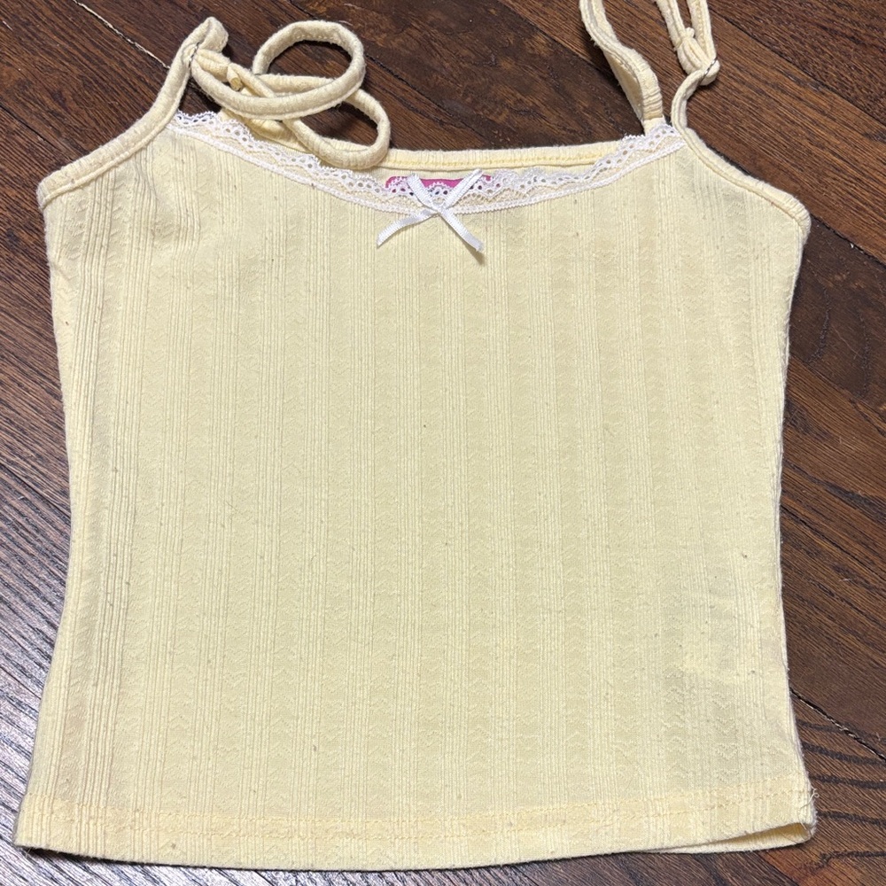 Edikted Yellow Lace Trim Top